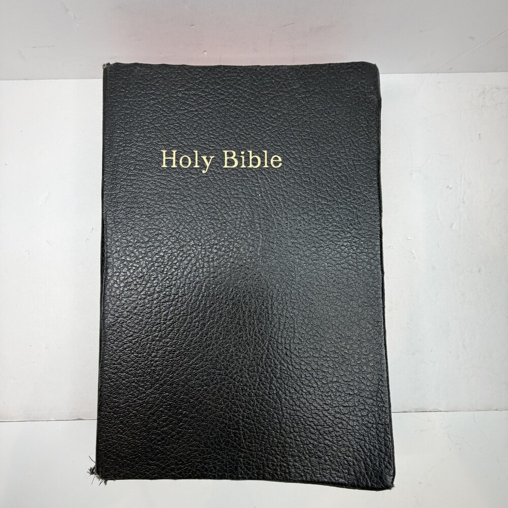 Vintage 1968 Holy Bible KJV LDS Self-Pronouncing Black Large Print Illustrated